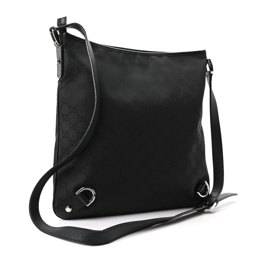 Gucci Nylon Monogram Abbey Messenger Bag Black