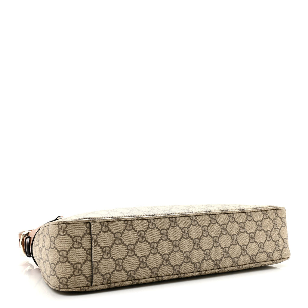 Gucci GG Supreme Monogram Emblem Medium Shoulder Bag Beige Ebony Sundial