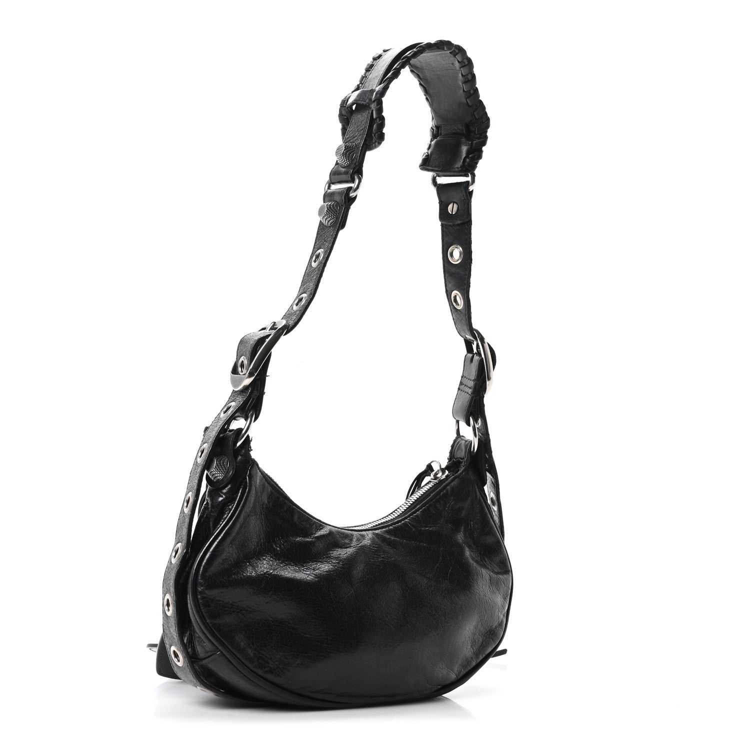Balenciaga Agneau Arena Le Cagole Shoulder Bag XS Black