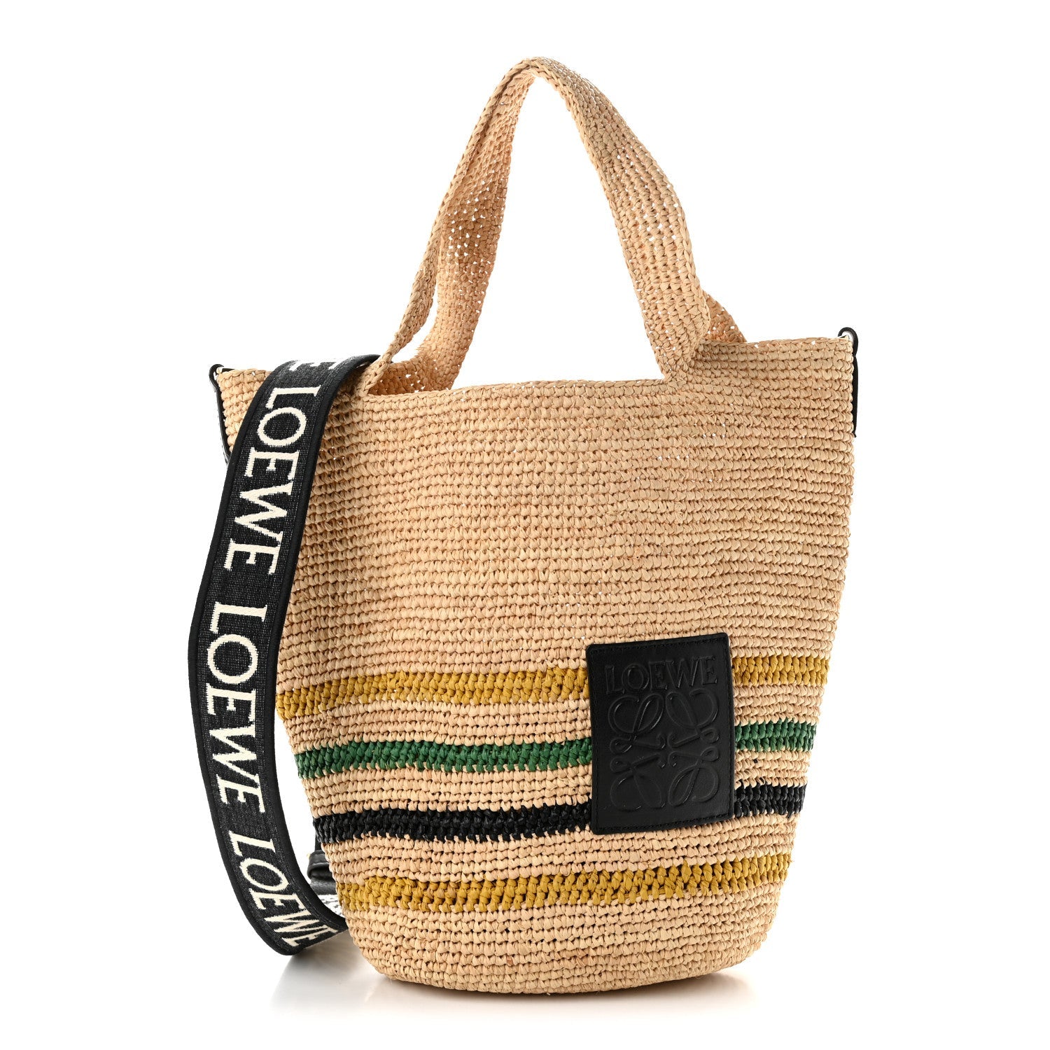 Loewe Raffia Rasta Striped Mini Slit Tote Bag Natural Multicolor