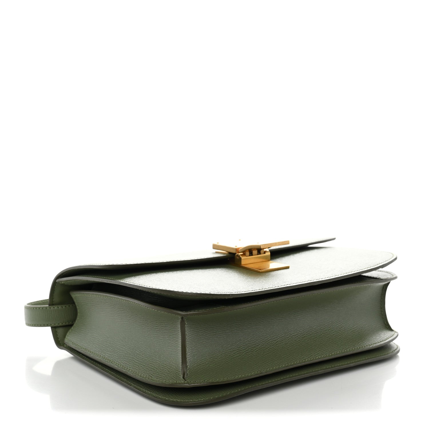 Celine Liege Calfskin Medium Classic Box Flap Bag Light Khaki