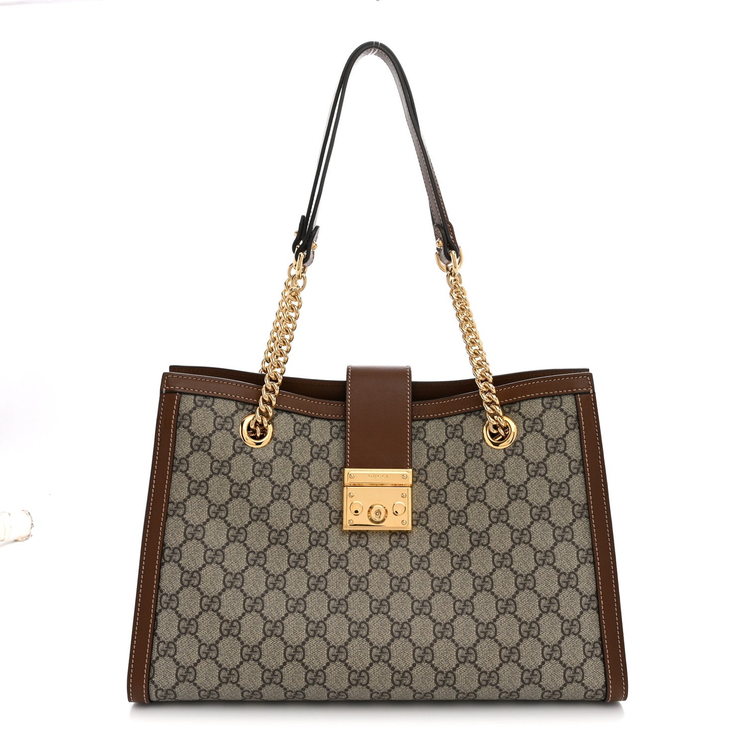 Gucci GG Supreme Monogram Medium Padlock Tote Beige Cuir