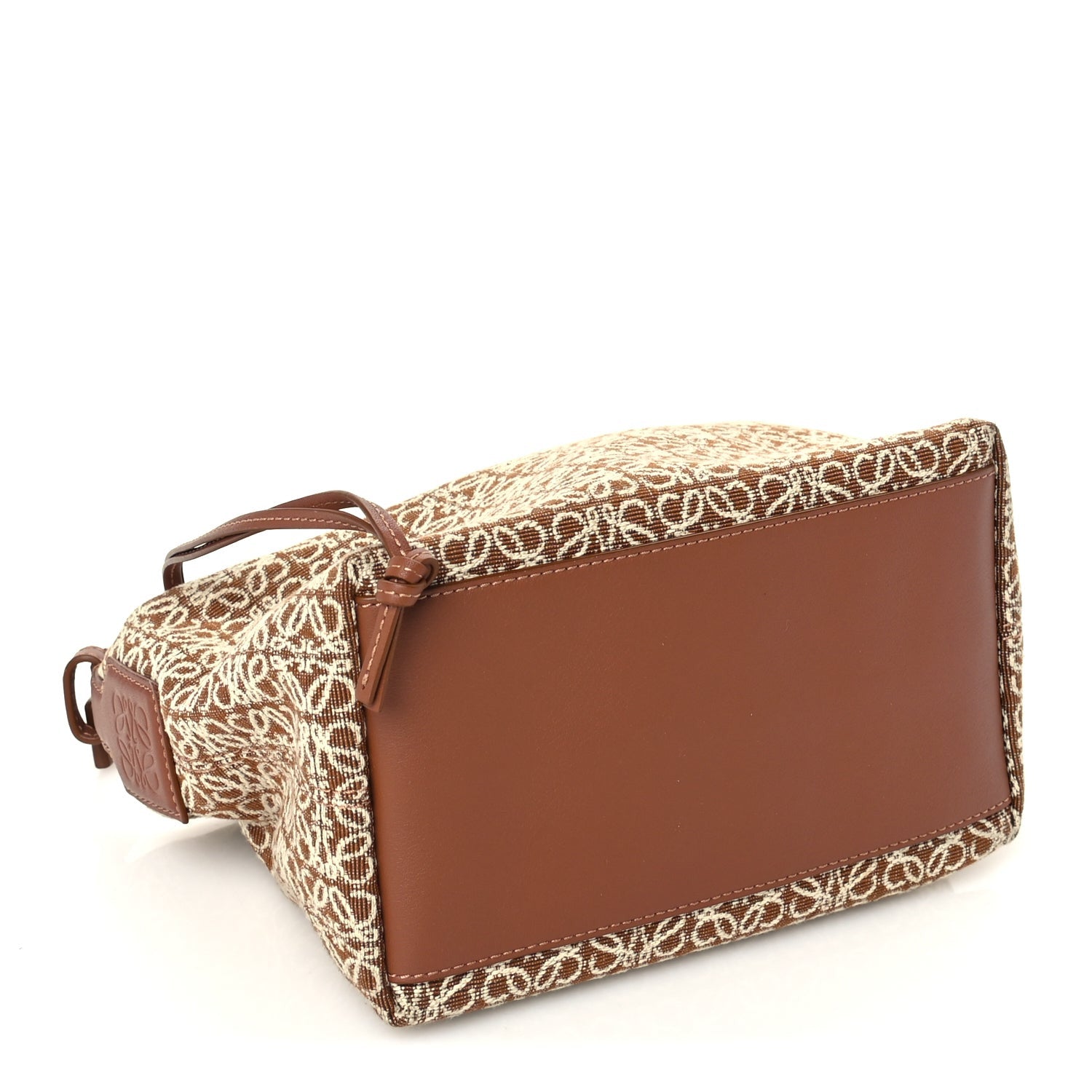 Loewe Jacquard Anagram Calfskin Small Cubi Bag Tan Pecan