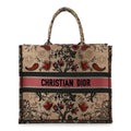 Dior Canvas Embroidered Large Broderie Dior Flowers Book Tote Multicolor