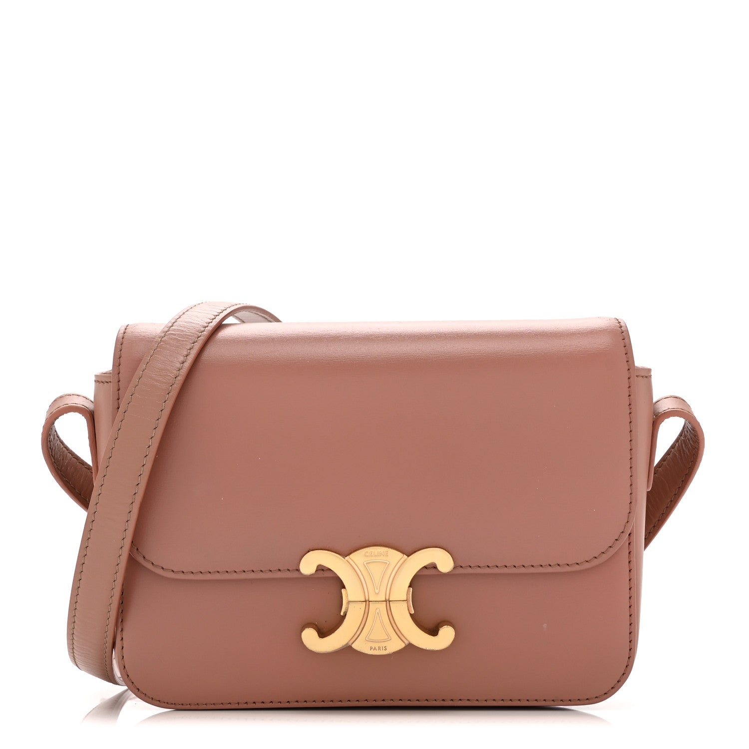 Celine Shiny Calfskin Teen Triomphe Pink