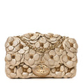 Chanel Metallic Lambskin Quilted Mini Camellia Flap Gold
