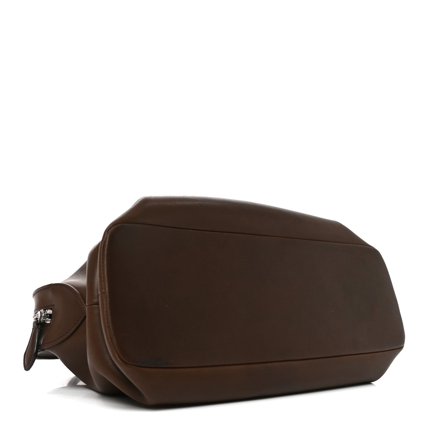 The Row Polished Saddle Calfskin Agnes 12 Deep Brown