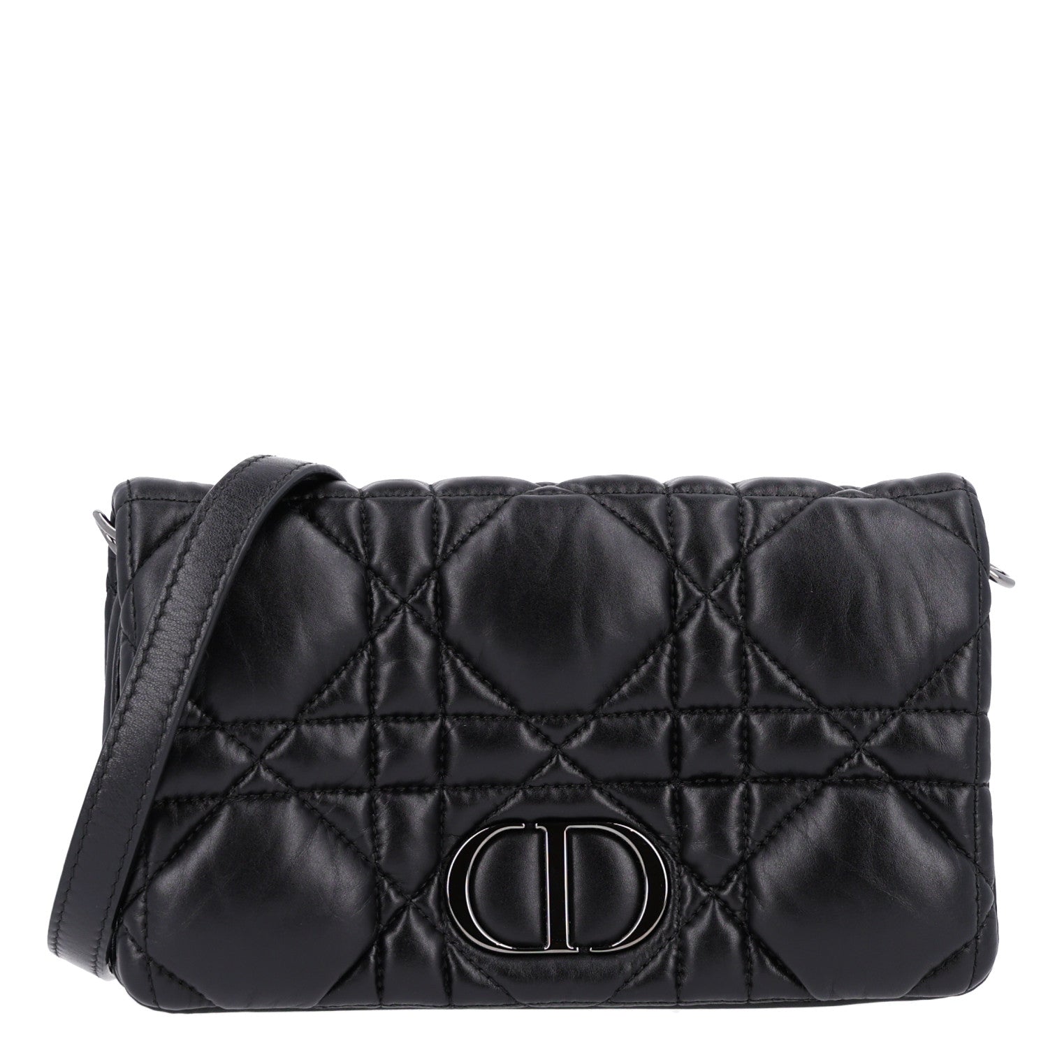 Dior Calfskin Macrocannage Mini Caro Bag Black