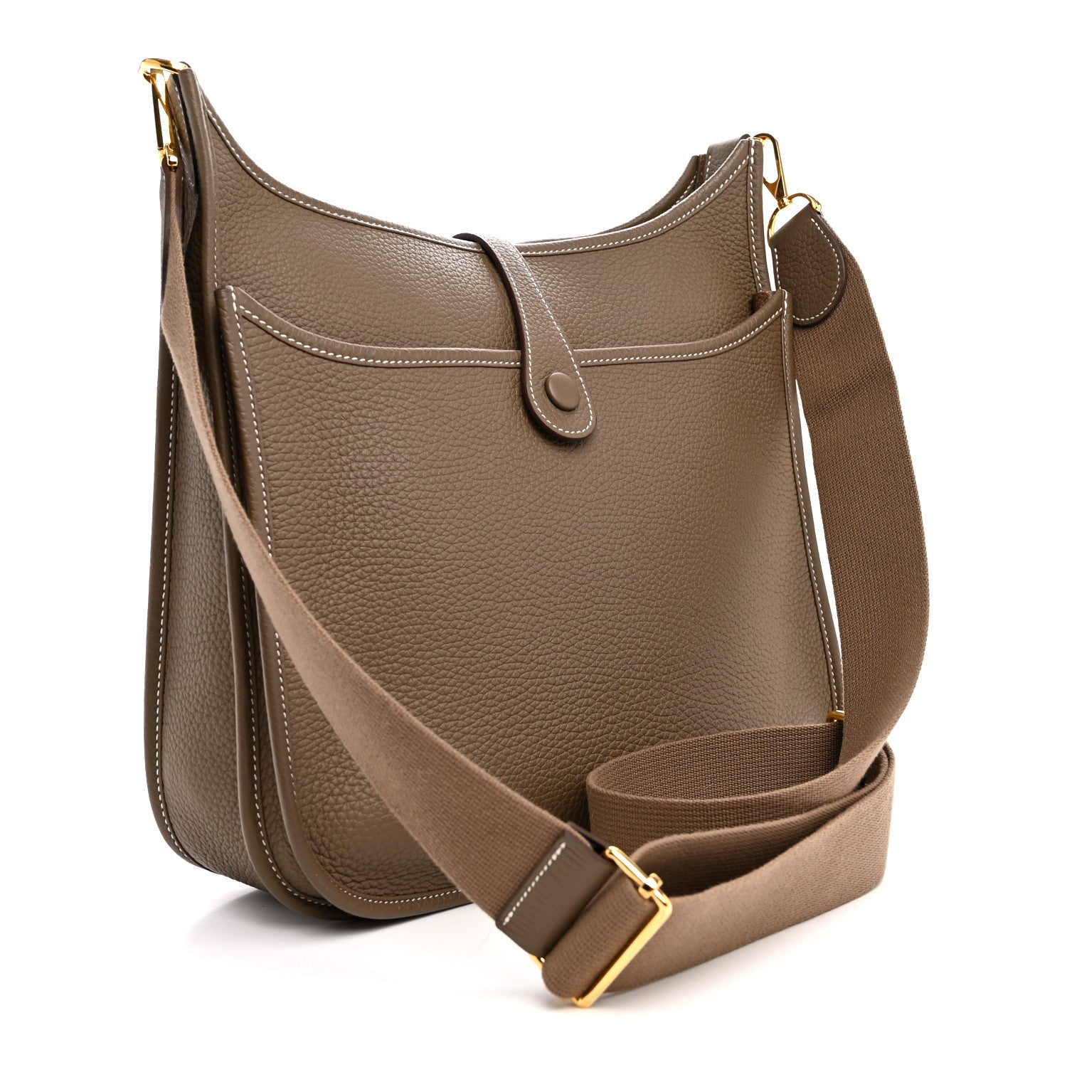 Hermès Taurillon Clemence EVELYNE III PM Etoupe