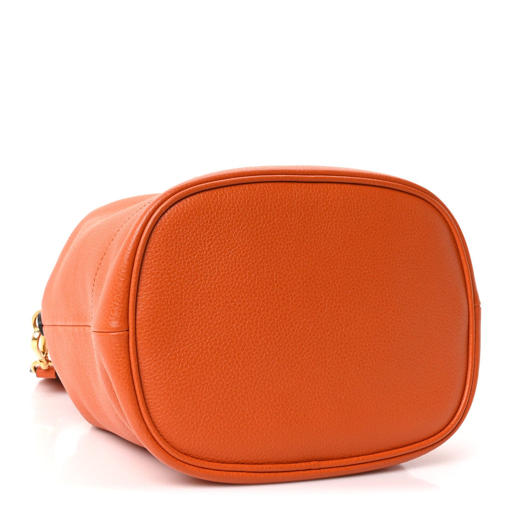 Prada Vitello Daino Bucket Bag Papaya