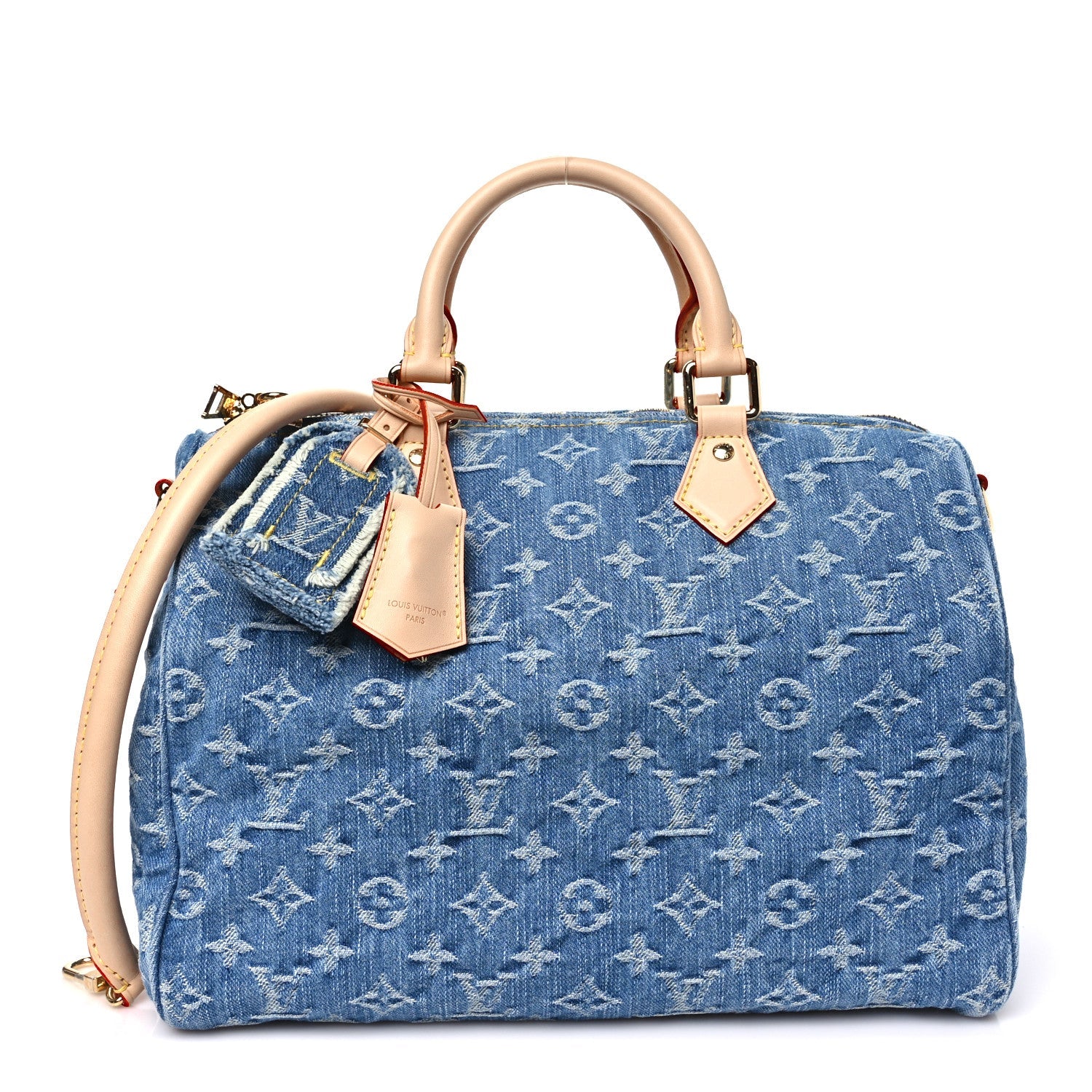 Louis Vuitton Monogram Denim Speedy Soft 30 Blue