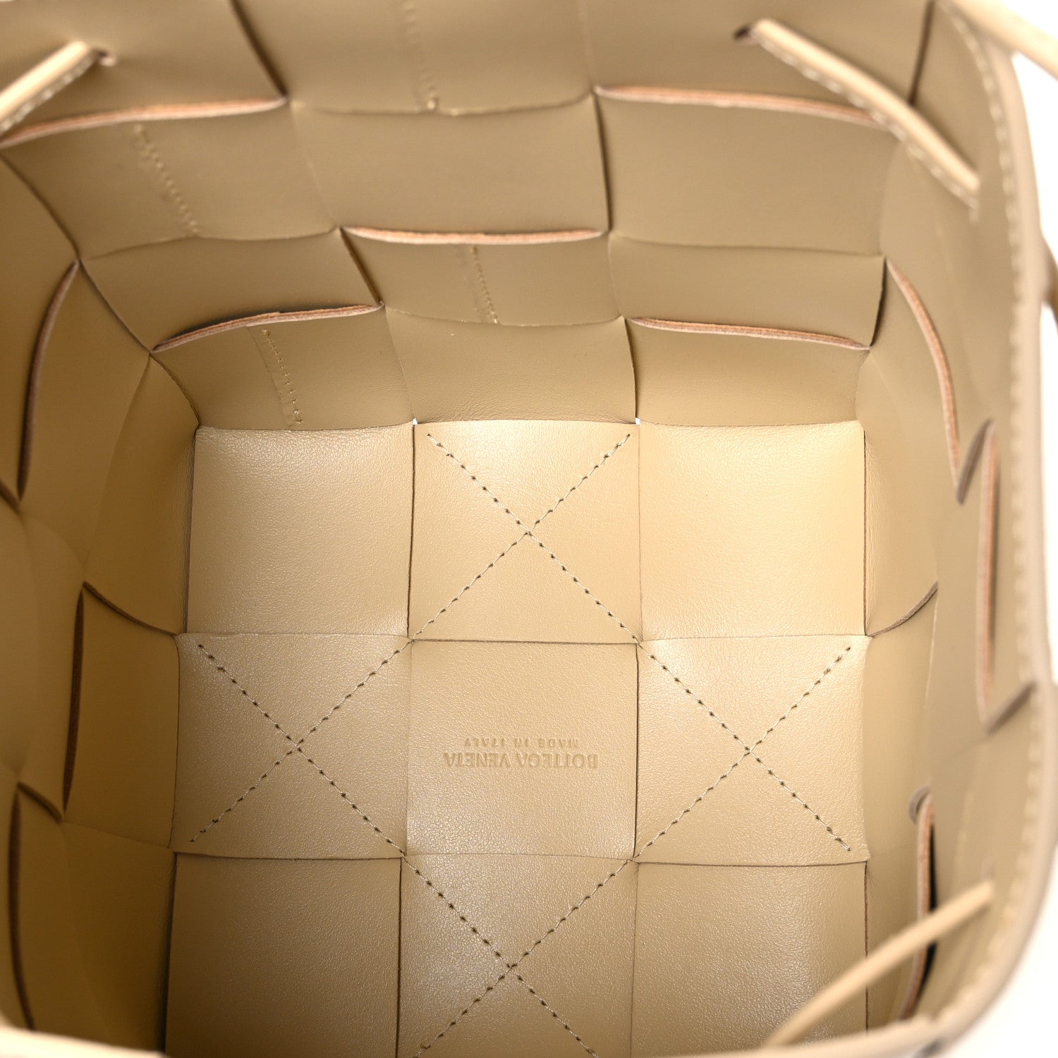 Bottega Veneta Nappa Maxi Intrecciato Cassette Bucket Bag Almond