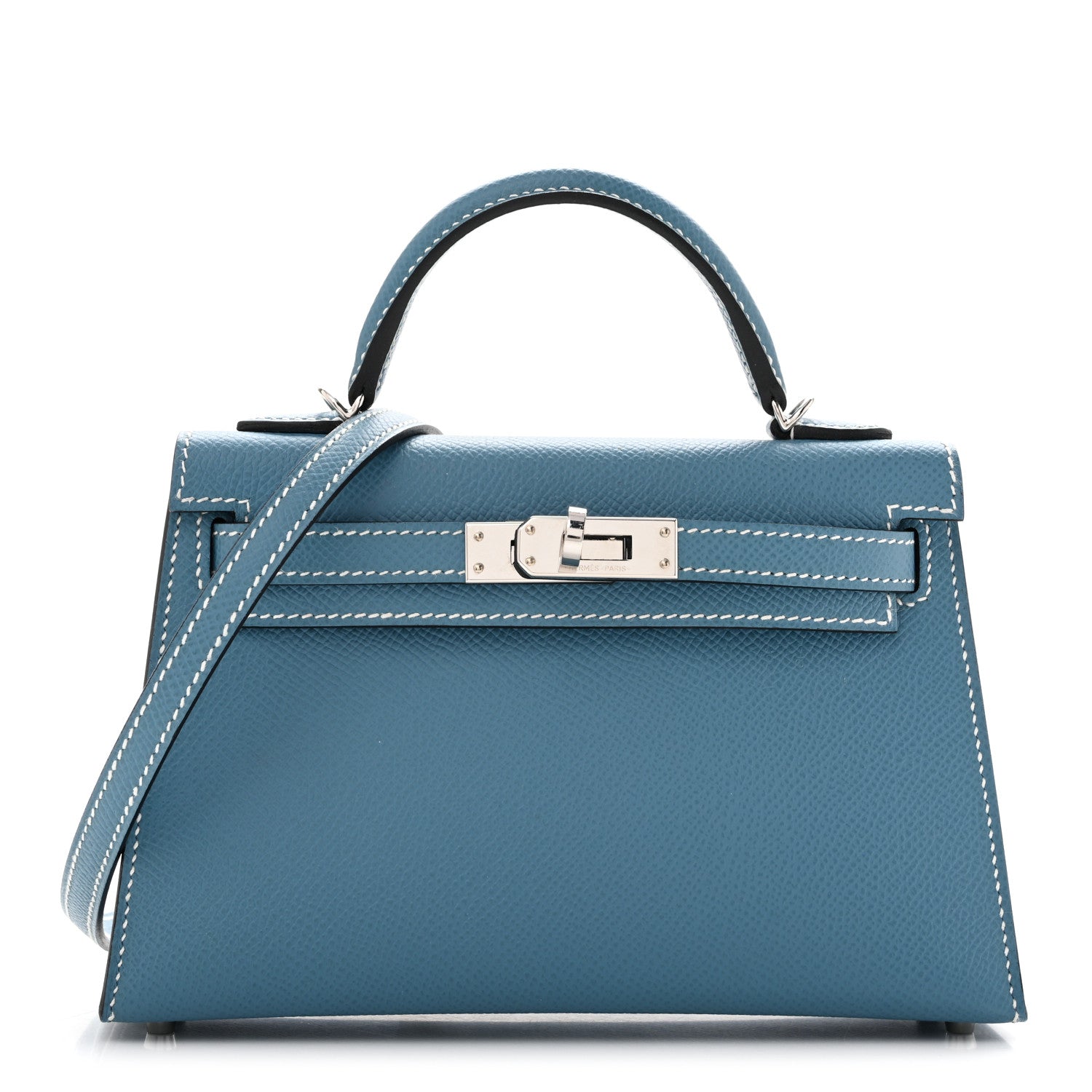 Hermès Epsom Mini Kelly Sellier 20 New Blue Jean