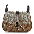 Gucci Monogram Crystal Mini Jackie Notte Bag Camel Ebony