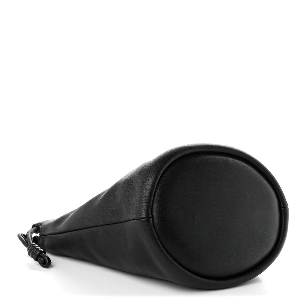 Loewe Mellow Nappa Donut Chain Mini Flamenco Knot Clutch Black