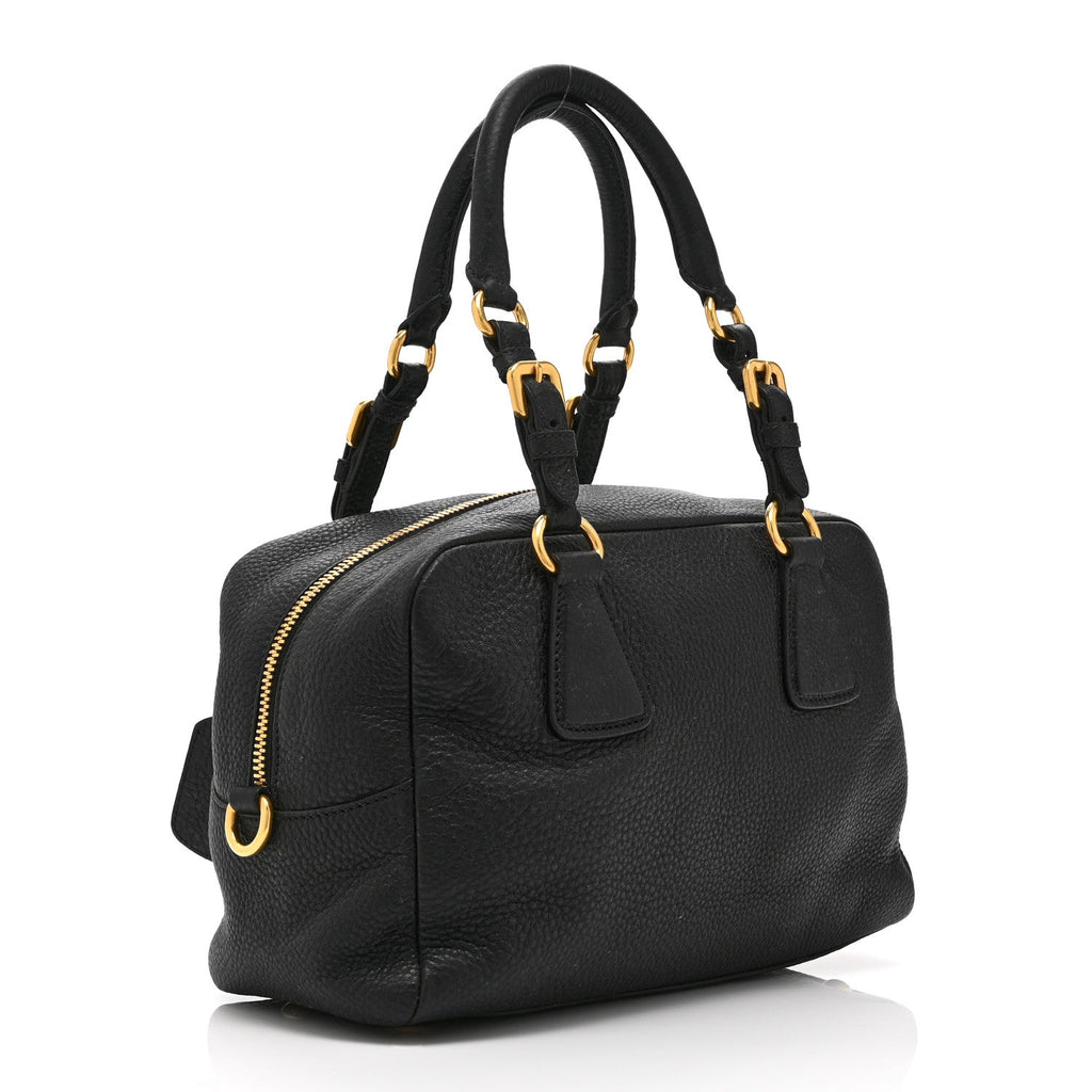 Prada Vitello Daino Bowler Black