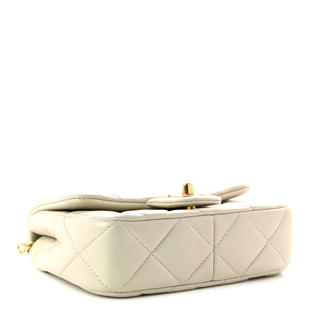 Chanel Pearly Lambskin Pearl Quilted Mini Flap Ivory