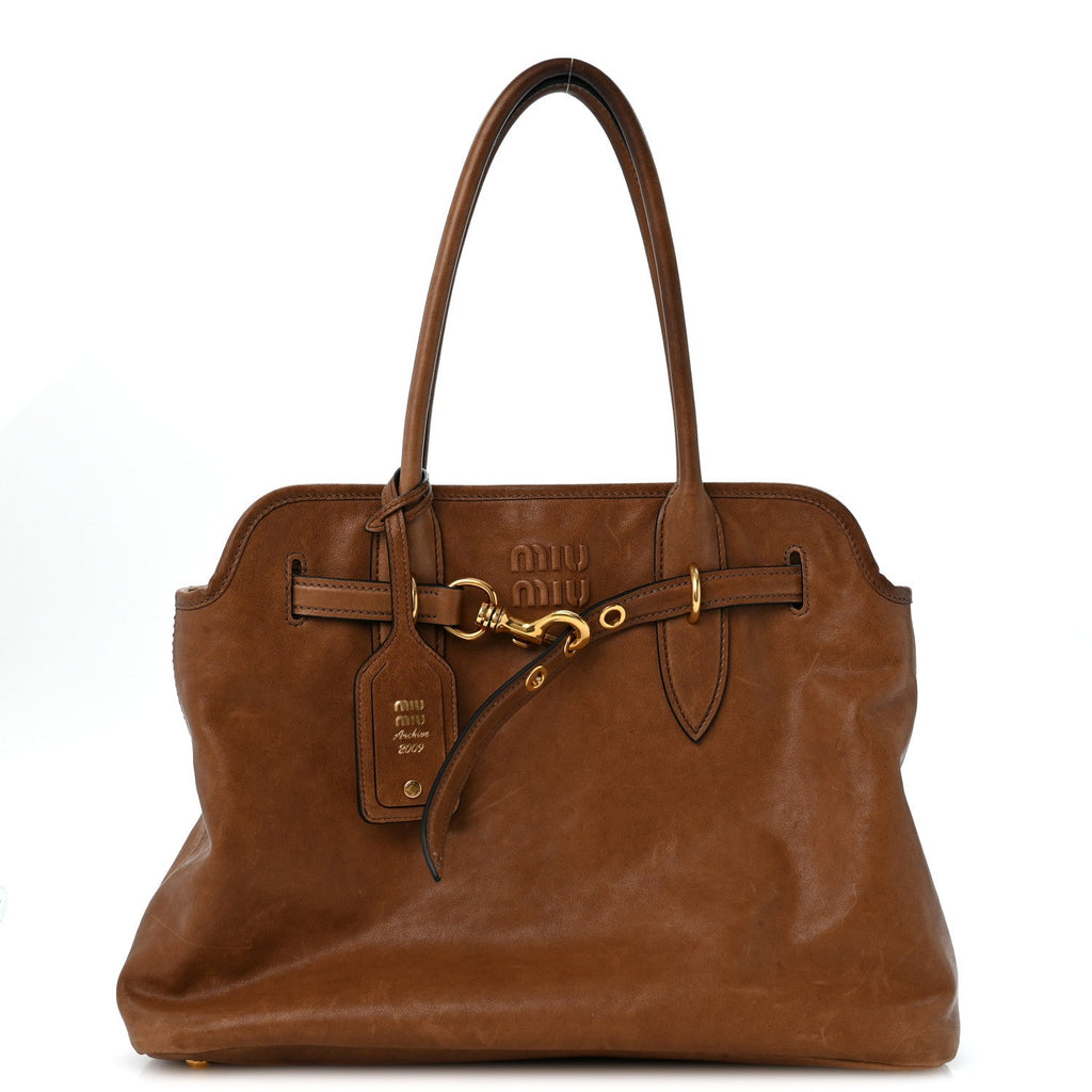 Miu Miu Nappa Aviator Medium Aventure Bag Rovere