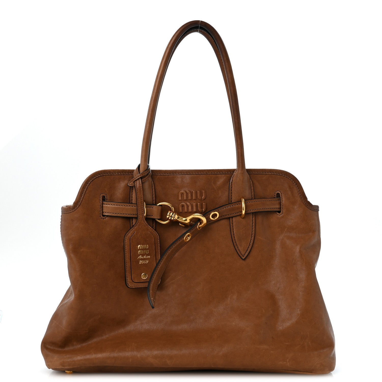 Miu Miu Nappa Aviator Medium Aventure Bag Rovere