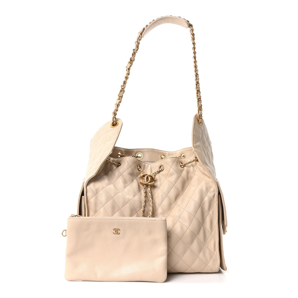 Chanel Caviar Quilted Medium Chanel 25 Handbag Beige