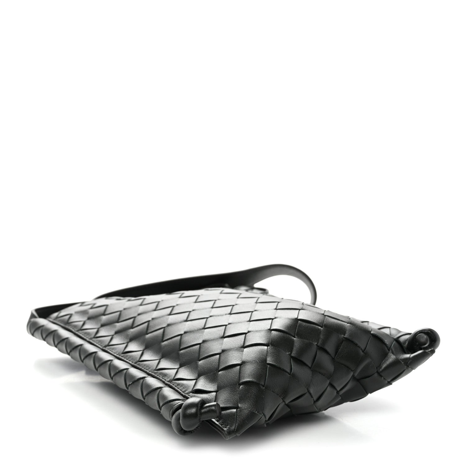 Bottega Veneta Nappa Intrecciato Small Flat Loop Messenger - Flat Lay Top View