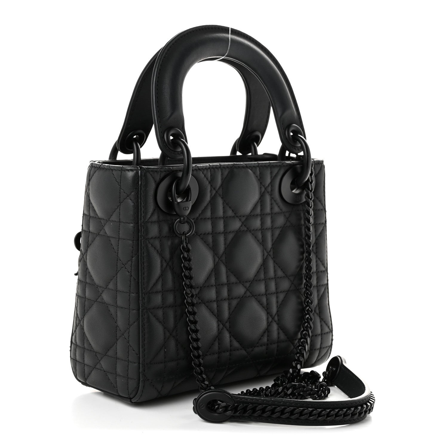 Dior Ultra Matte Calfskin Cannage Mini Lady Dior Black