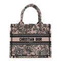 Dior Canvas Embroidered Small Flowers Book Tote Pink