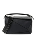 Loewe Calfskin Medium Puzzle Bag Midnight Blue Black
