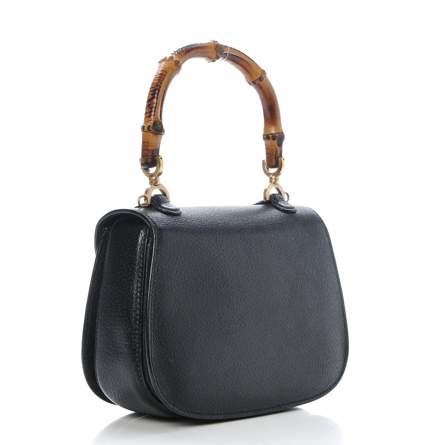 Gucci Bamboo 1947 Small top handle bag black back view