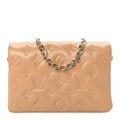 Louis Vuitton Lambskin Embossed Monogram Pochette Coussin Camel