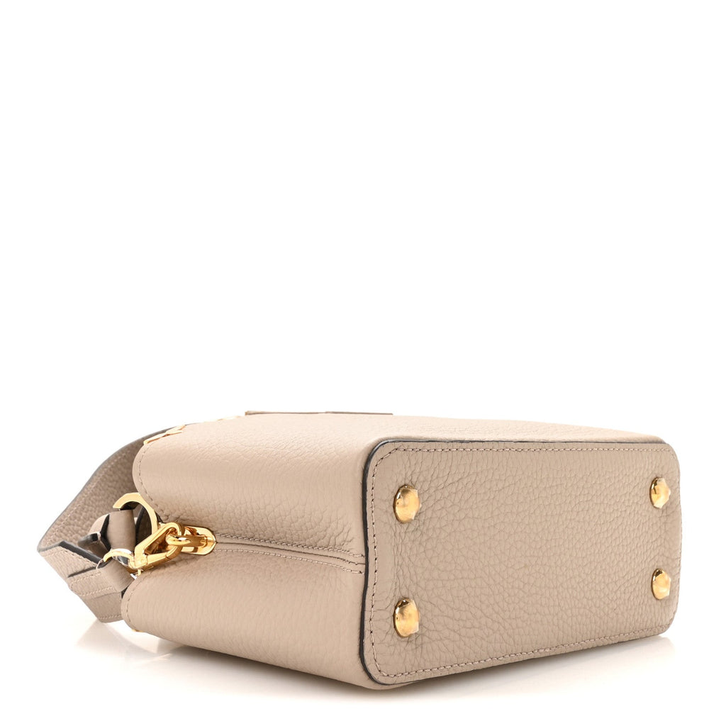 Louis Vuitton Taurillon Embellished Flower Crown Mini Capucines Galet
