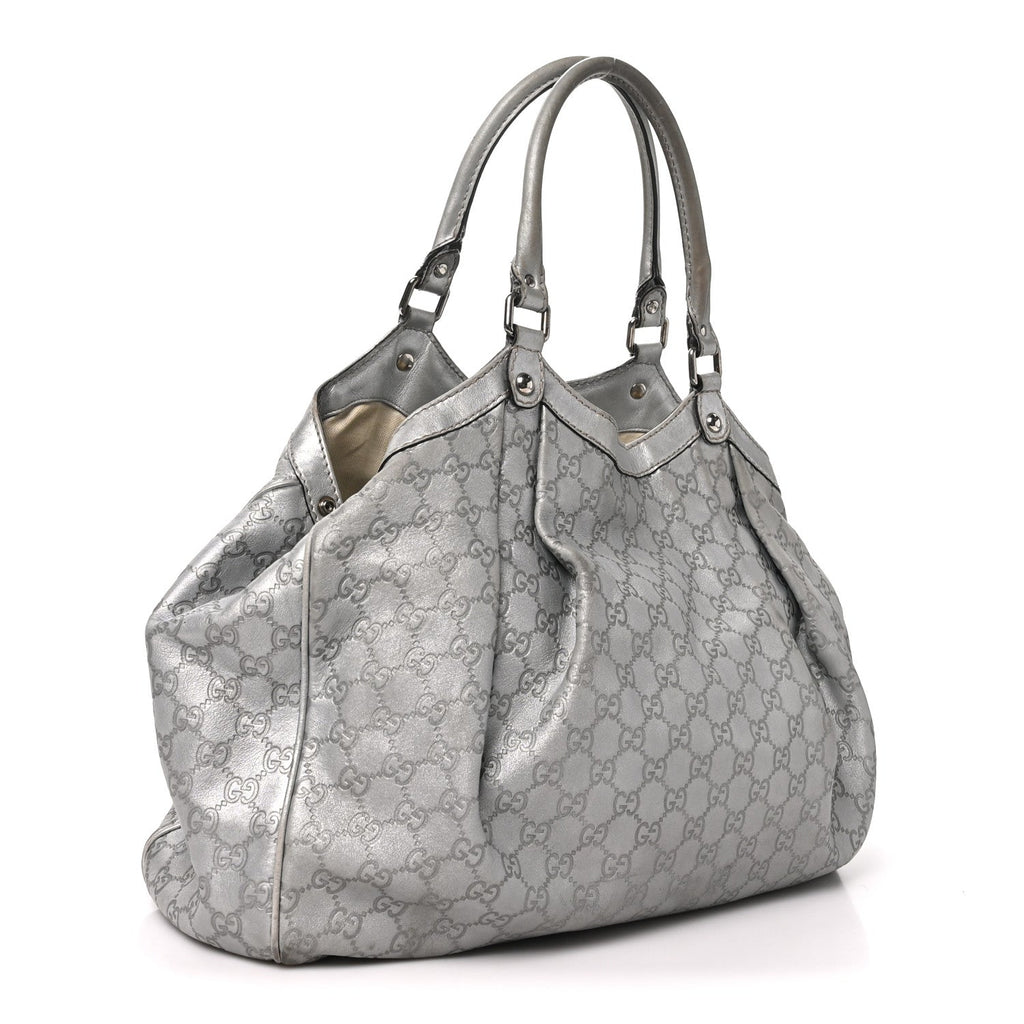 Gucci Guccissima Large Sukey Tote Silver