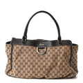 Gucci Monogram D Gold Tote Dark Brown