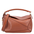 Loewe Nappa Lambskin Small Featherlight Puzzle Bag Pecan