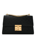 Gucci Guccissima Medium Padlock Shoulder Bag Black