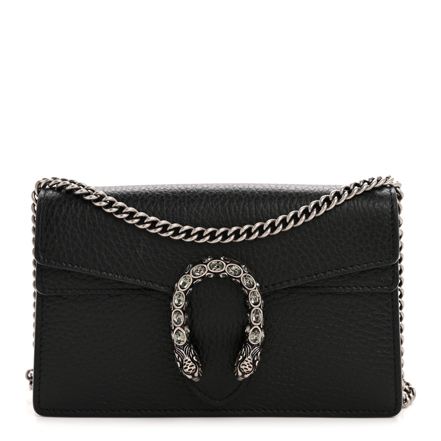 Gucci Calfskin Super Mini Dionysus Shoulder Bag Black