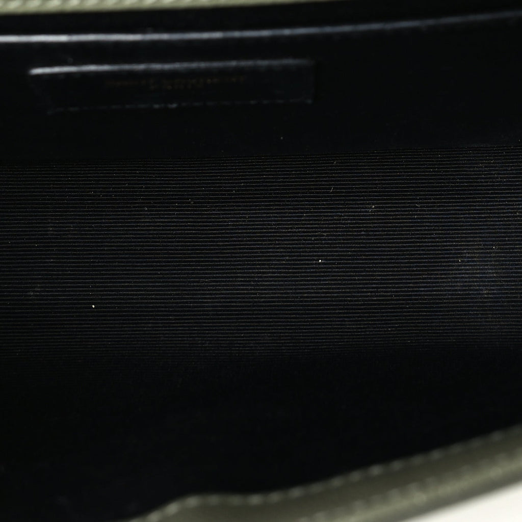 Saint Laurent Grain De Poudre Small Monogram Kate Satchel Green