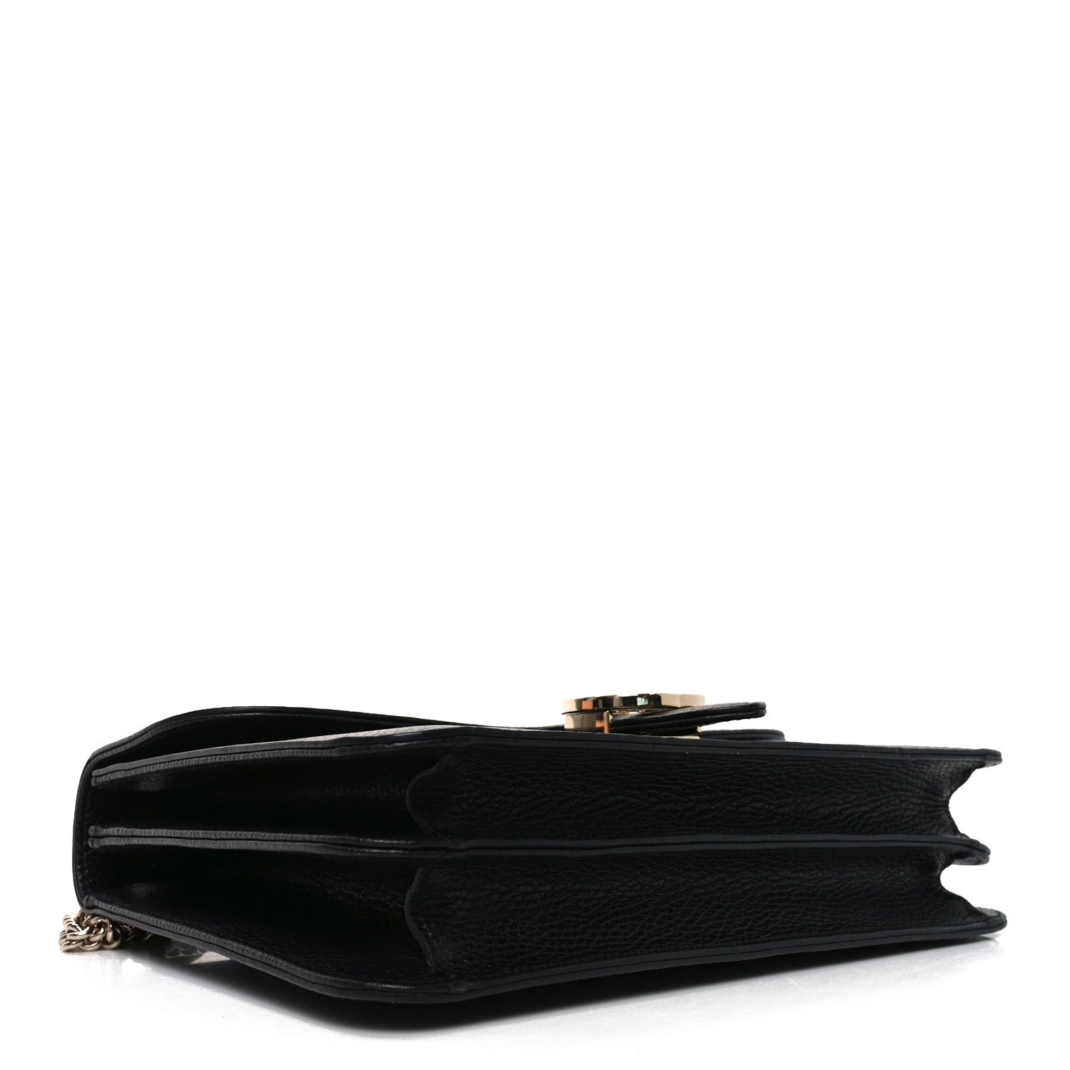Gucci Dollar Calfskin Interlocking G Shoulder Bag Black