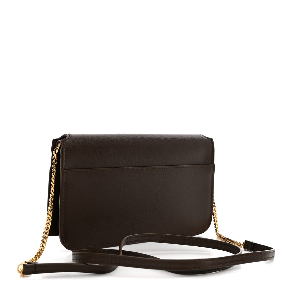 Saint Laurent Monogram Phone Holder Crossbody Hunting Green side view