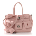 Balenciaga Mini Bel Air Carry All Bag Suede Pink front view