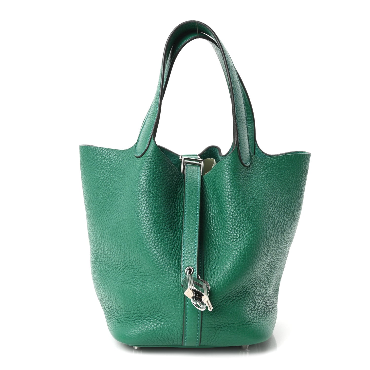 Hermès Taurillon Clemence Picotin Lock 18 PM Vert Jade