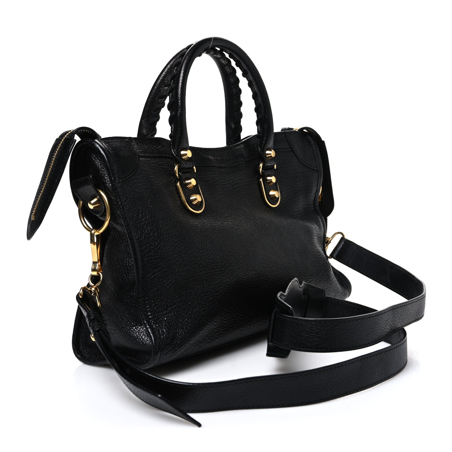 Balenciaga Chevre Gold Metallic Edge Hardware S City Black