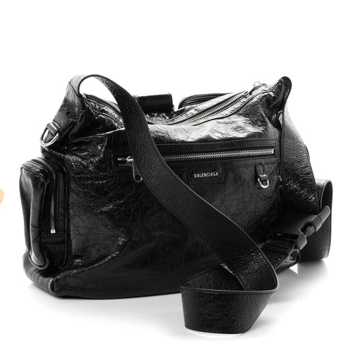 Balenciaga Agneau Arena Superbusy Messenger Bag Black