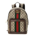 Gucci GG Supreme Monogram Calfskin Web Small Ophidia Day BackpacK Beige Ebony New Acero