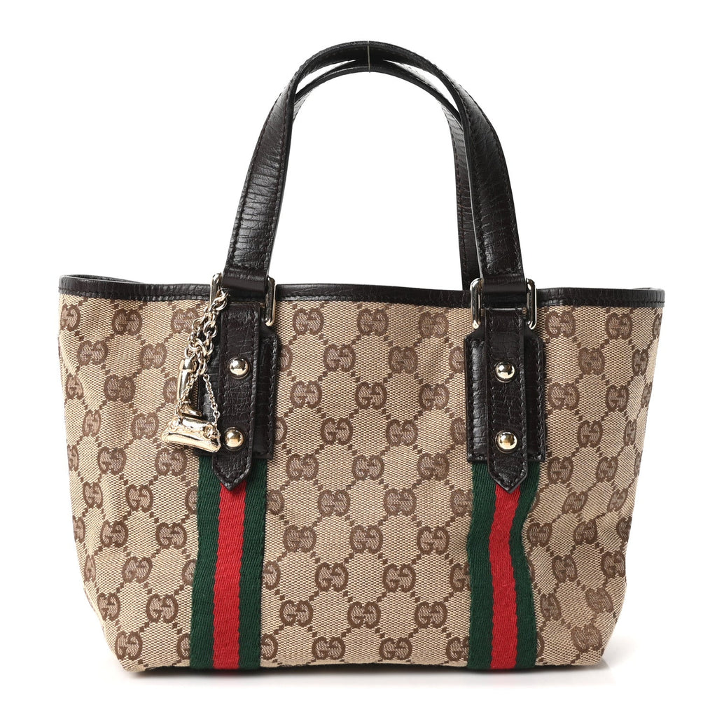 Gucci Monogram Small Jolicoeur Tote Dark Brown