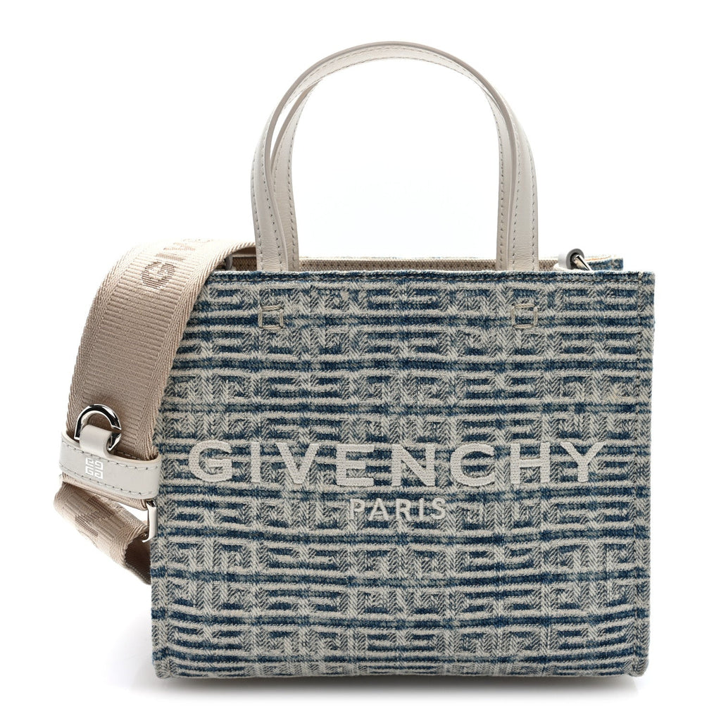 Givenchy Washed Denim Mini G Shopping Tote Blue