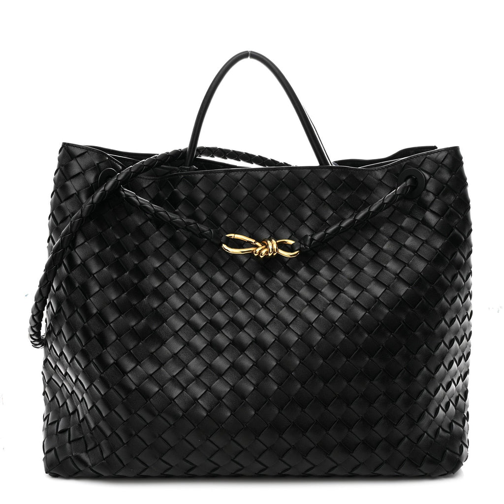 BOTTEGA VENETA ANDIAMO LARGE TOTE IN INTRECCIATO LEATHER - FRONT VIEW