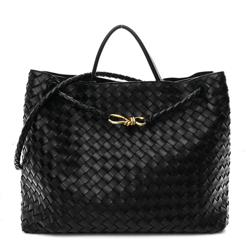 BOTTEGA VENETA ANDIAMO LARGE TOTE IN INTRECCIATO LEATHER - FRONT VIEW