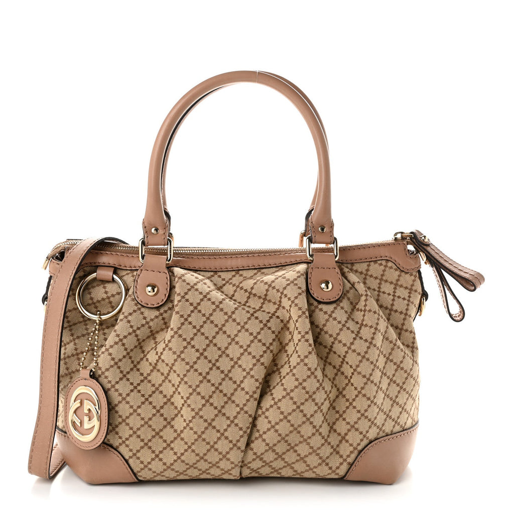 Gucci Diamante Medium Sukey Top Handle Bag Beige Pink