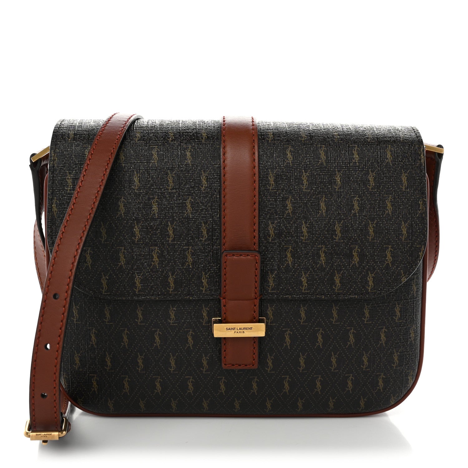 Saint Laurent Le Monogramme Satchel Chestnut front view